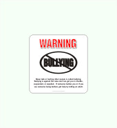 3&amp;QUOT; Warning No Bullying Decal