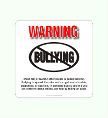 8&amp;QUOT; Warning No Bullying Decal