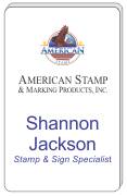 1/8&amp;QUOT; Radius Corners, Full Color 3-3/8&amp;QUOT; x 2-1/8&amp;QUOT; Name Badge