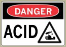 12&amp;QUOT; x 18&amp;QUOT; Acid - Danger Message #D022