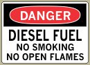 5&amp;QUOT; x 7&amp;QUOT; Diesel Fuel No Smoking No Open Flames - Danger Message #D292