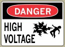  3-1/2&amp;QUOT; x 5&amp;QUOT; High Voltage - Danger Message #D562