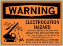 3-1/2&amp;QUOT; x 5&amp;QUOT; Electrocution Hazard - Warning Message #W350