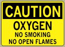 3-1/2&amp;QUOT; x 5&amp;QUOT; Oxygen No Smoking No Open Flames - Caution Message #C615