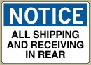 All Shipping And Receiving In Rear - Notice Message #N021