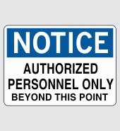 .060 Plastic Sign with Notice Message #N075
