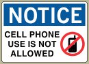 3-1/2&amp;QUOT; x 5&amp;QUOT; Cell Phone Use Is Not Allowed - Notice Message #N102