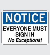 .060 Plastic Sign with Notice Message #N237