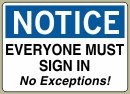 .060 Plastic Sign with Notice Message #N237
