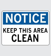 .060 Plastic Sign with Notice Message #N291