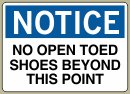 5&amp;QUOT; x 7&amp;QUOT; No Open TOed Shoes Beyond This Point - Notice Message #N426