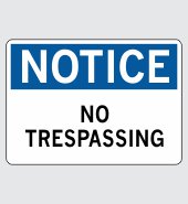 .060 Plastic Sign with Notice Message #N453