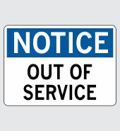 .060 Plastic Sign with Notice Message #N534