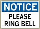 7&amp;QUOT; x 10&amp;QUOT; Please Ring Bell - Notice Message #N561