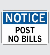 .060 Plastic Sign with Notice Message #N588