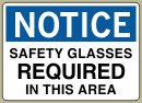 7&amp;QUOT; x 10&amp;QUOT; Safety Glasses Required In This Area - Notice Message #N697
