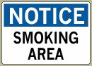 12&amp;QUOT; x 18&amp;QUOT; Smoking Area - Notice Message #N804